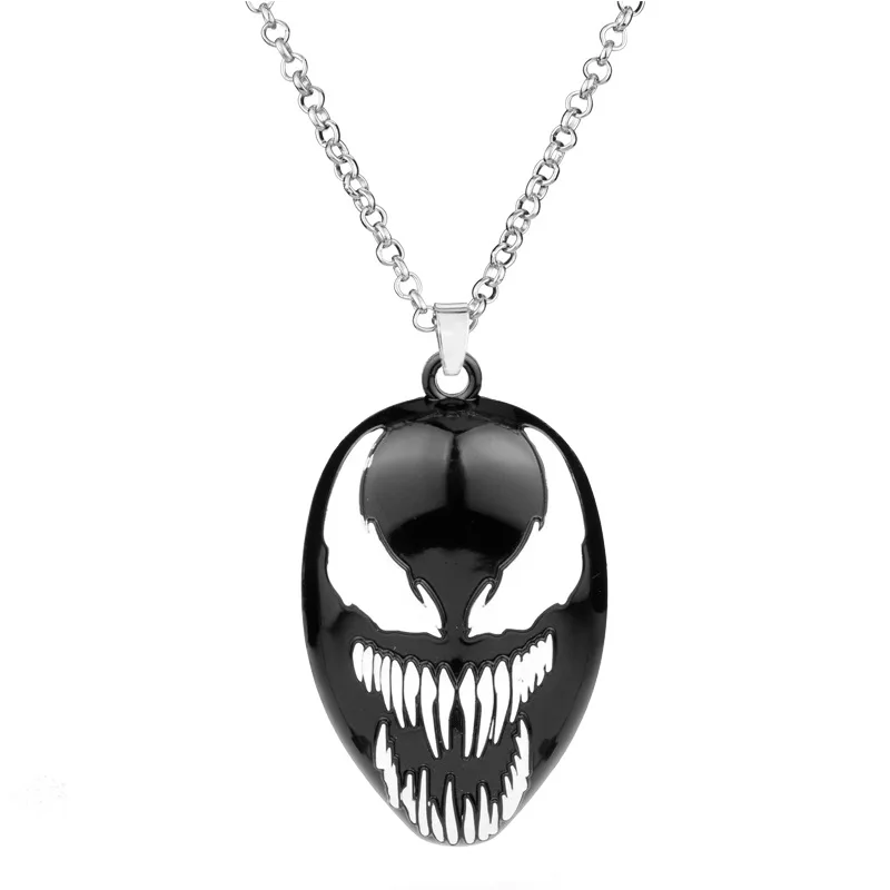 

Marvel Spiderman Venom Keychain Superhero Venom Necklace Pendant Key Ring Car Key Holder Accessories Figure Toys Doll Souvenir
