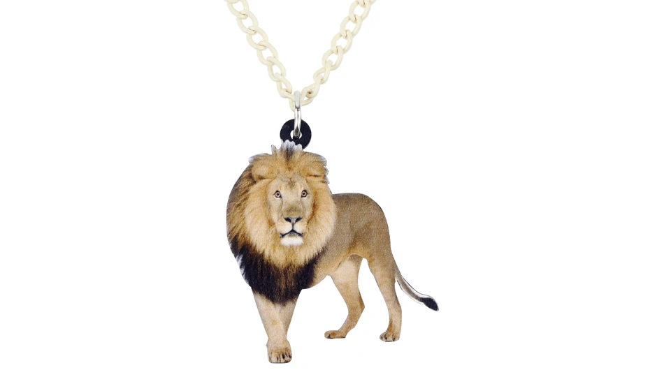 Bonsny, акриловое Африканское ожерелье со львом, подвеска на цепочке, колье, джунгли, дикие животные, ювелирные изделия для женщин, девушек, девушек, подростков,, подарок