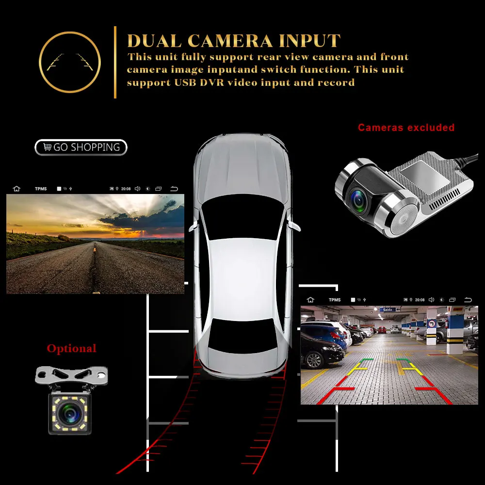 Best Podofo 2Din Android 9.0 Quad-core Car Radio Autoradio 6 Channel DSP 2 Din Car Multimedia Player GPS WIFI MP5 Bluetooth USB AUX 3