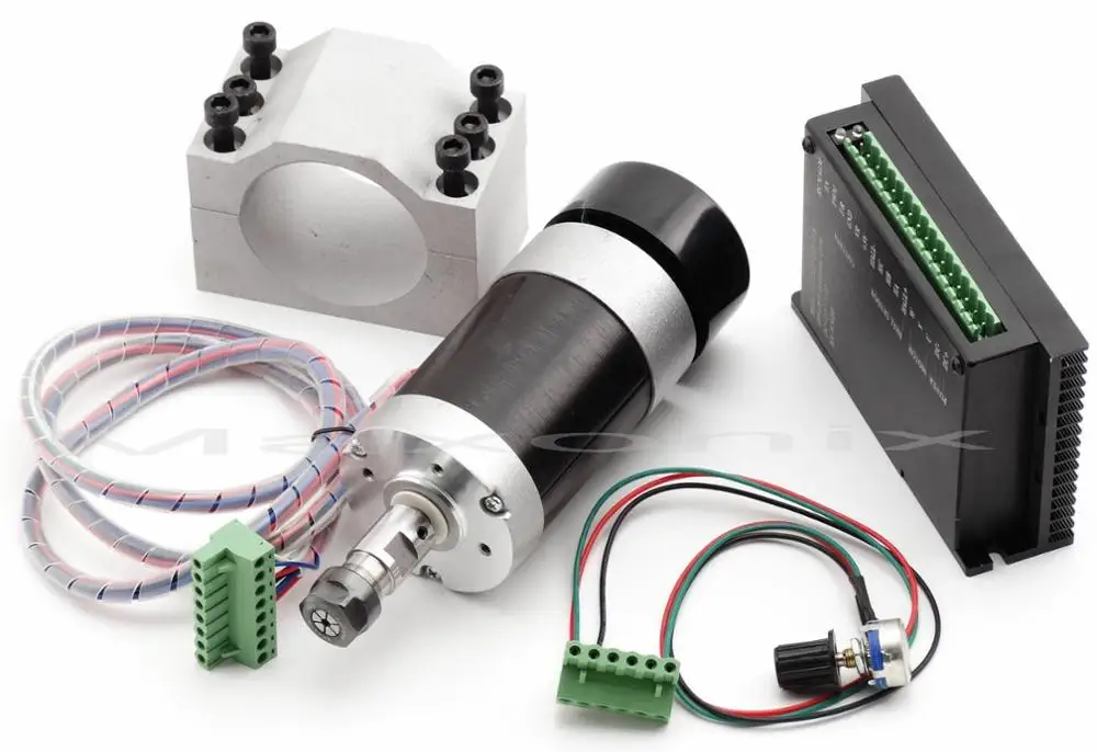 

CNC 400W Brushless Spindle Motor ER11 &driver speed controller & Mount engraving