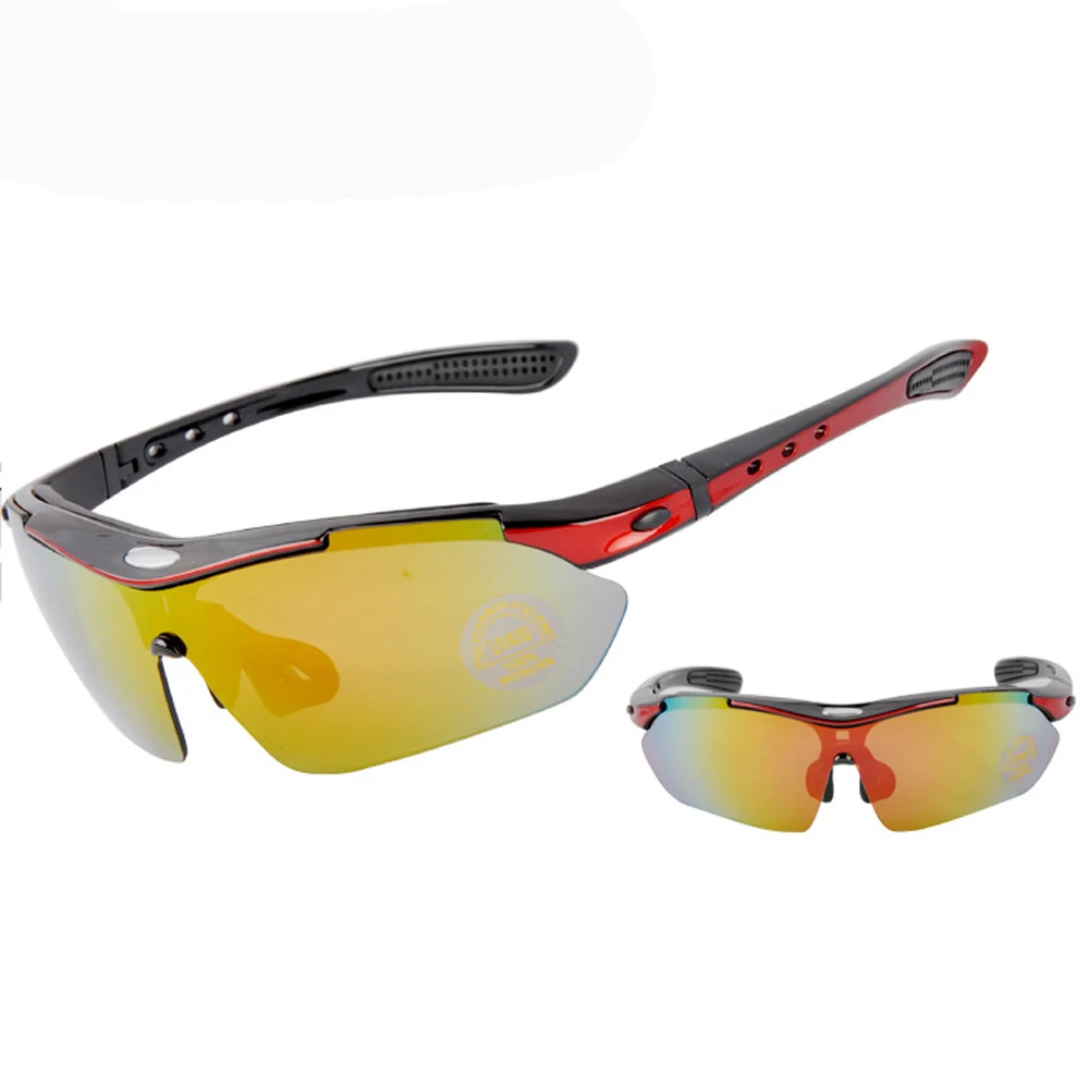 Fietsbril Велоспорт поляризационные солнцезащитные очки езда на велосипеде для велоспорта очки велосипедные очки 5 линзы - Цвет: RedLine
