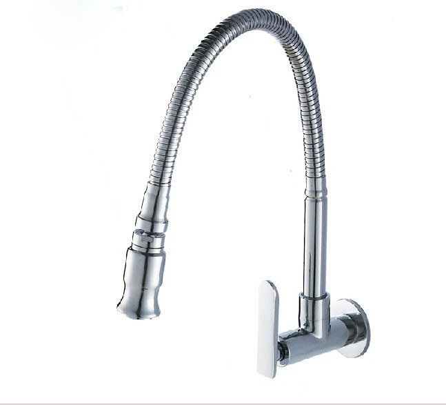Grifo de Palanca única cromado Flexible montado en la pared grifo de cocina de Grifo de Palanca única cromado Flexible montado en la pared grifo de cocina de