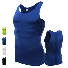 Мужской компрессионный базовый слой Спортивная одежда без рукавов Топ