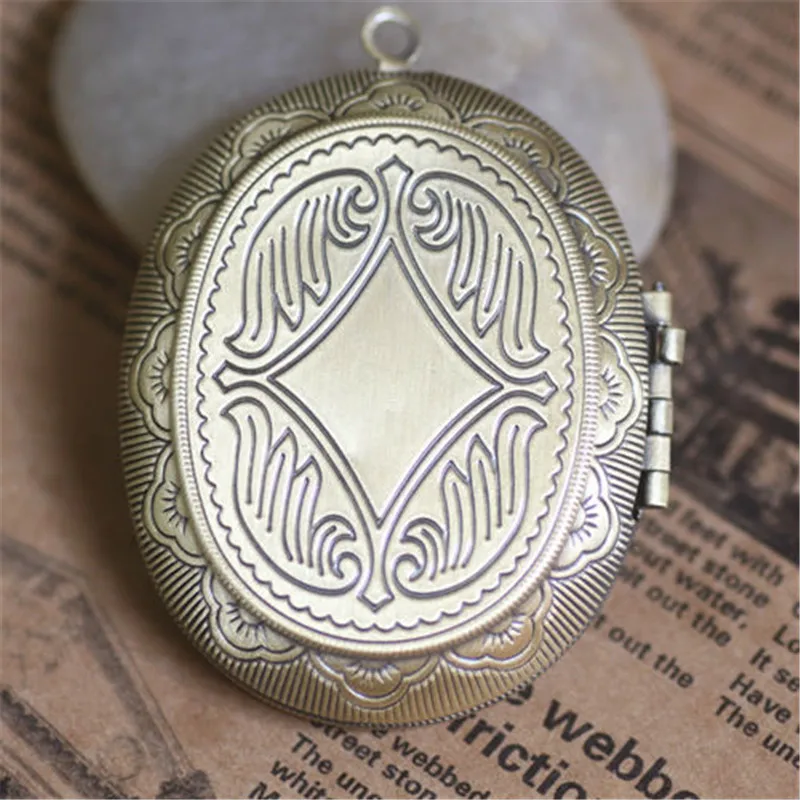 2X-Inner-30-40-MM-Atacado-ANTIQUE-BRONZE-Oval-FOTO-MEDALH-O-Colar-Pingente-Charme-Em