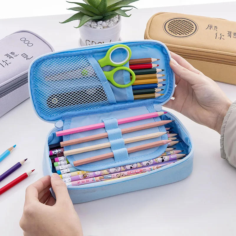 

Multi-function Cute Pencil Bag School Students Pencil Bag Large Capacity Canvas Pencil Case Storage Organizer Estojo Escolar