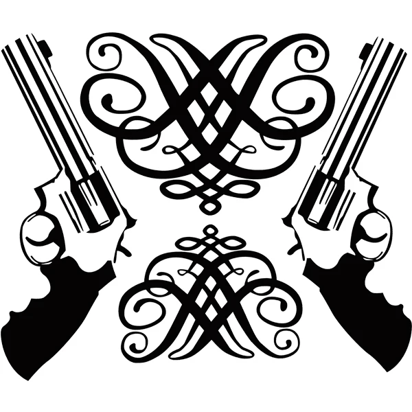 Wall Stickers Vinyl Decal Revolver Weapon Gun Mafia Police Size 56x67cmvinyl decalwall