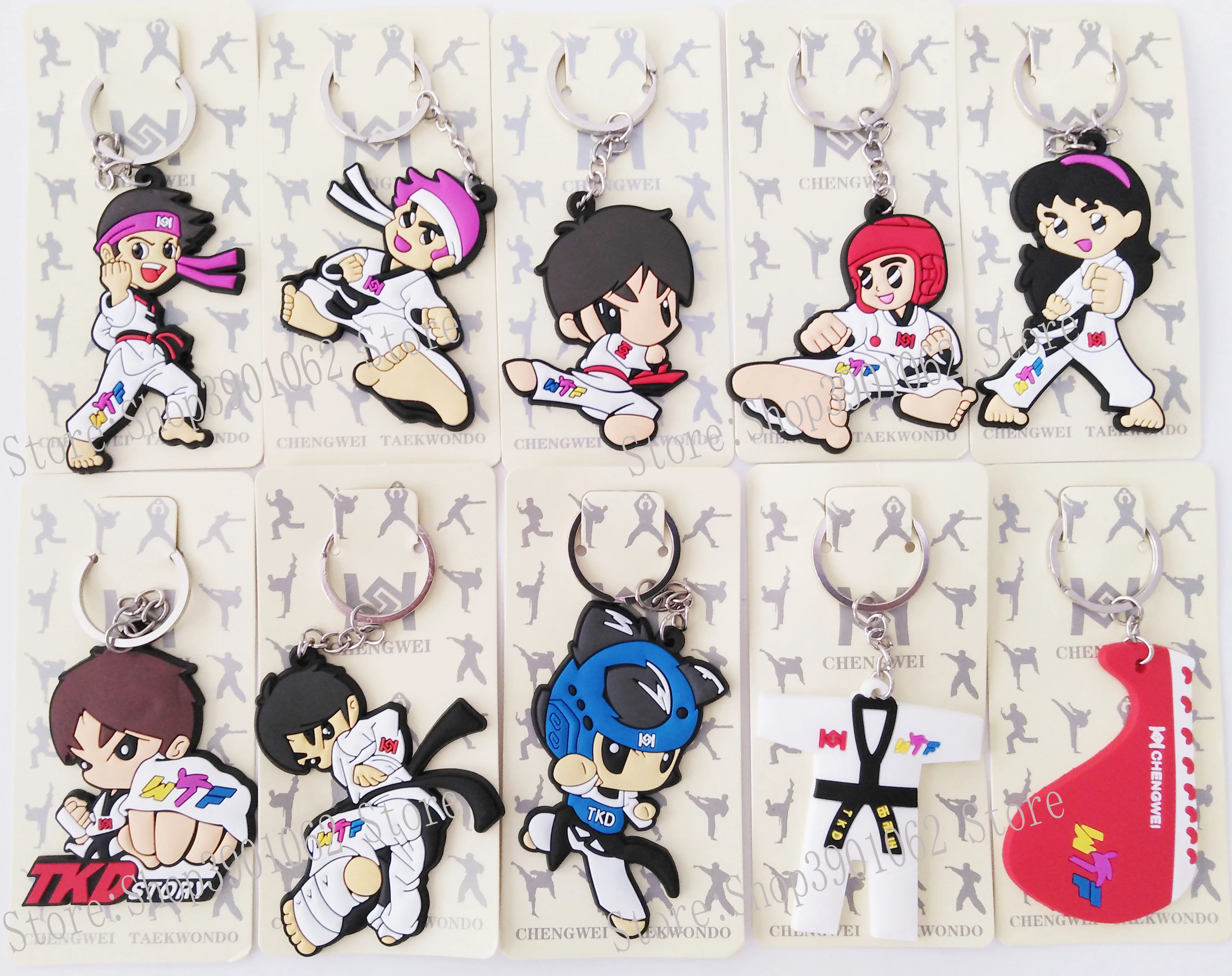 

Kawaii Keychain Taekwondo Supplies Cartoon Sport Gifts for Birthday Keepsake Pendant Taekwondo Key Button Key Ring
