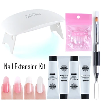 

Quick Gel Nail Extension Kits UV LED Nail Builder Acrylic Gel Mini Nail Dryer Lamp False Nails For Extend Nail Art Set SA1029