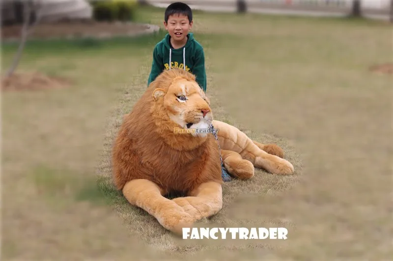 Fancytrader яркий настоящий лев! Жизнь как лев игрушка 87 ''220 см Редкий в мире! Огромный гигантский плюшевый с наполнителем Король Лев Simba FT90304