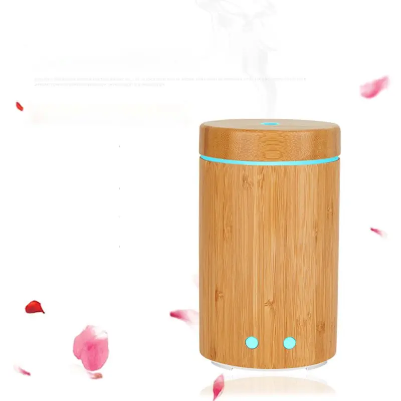 

160ml Bamboo Tube Anti Slip Base Night Light Essential Oil Diffuser Light Aroma Aromatherapy Fine Fog Humidifier Room Car Decor