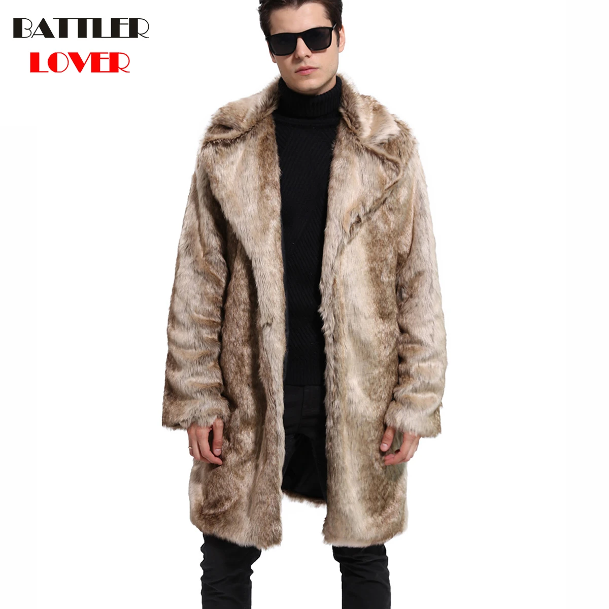 Mens Fur Coat Winter Faux Fur Warm Outwear Coats Men Punk Parka Jackets Hombre Thick Leather Overcoat Genuine Fur Brand Clothing