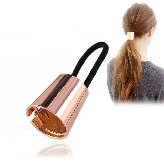 new T platform Ponytail holder cover holder genie hair tie band Metal