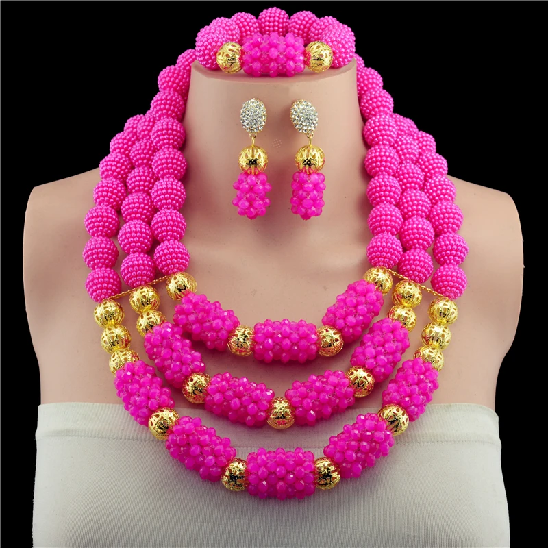 Crystal Nigerian Wedding African Beads Jewelry Set Bridal Rose Gold-color Necklace Set Party Ceremony Jewelry Free Shipping Crystal Nigerian Wedding African Beads Jewelry Set Bridal Rose Gold-color Necklace Set Party Ceremony Jewelry Free Shipping