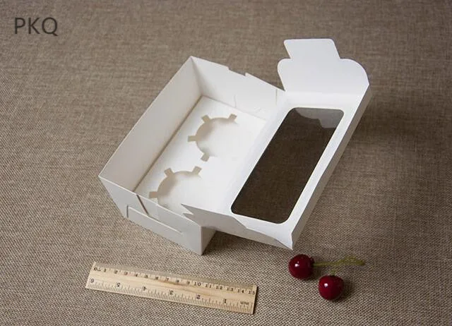 30 шт белые коробки для макарон с оконная крафт-бумага бумажные упаковочные коробки для макарон вечерние сувениры десерты упаковка 2 коробки для кексов