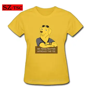

Newest Women T Shirt Mr. Peanutbutter From Artsy Awesome Artwork Printed T-shirt Cartoon Pure Round collar short sleeve Tops tee