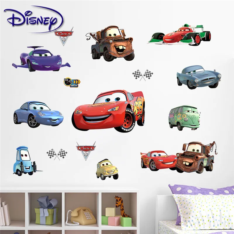 Disney наклейка с автомобилями детская комната спальня водостойкие временные наклейки экологичный стикер
