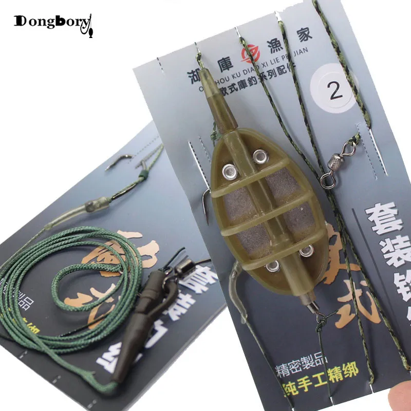 

Dongbory 2 Sets Hand Made Carp Rig With Lead Cord Line Swivel Clips Europe Hair Rig Set Hook Link Coated Line Leadcore Leader