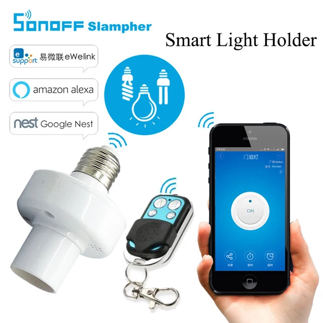 Универсальный держатель лампы Sonoff Slampher e27 с Wi Fi RF 433 МГц|Смарт-гаджеты| |