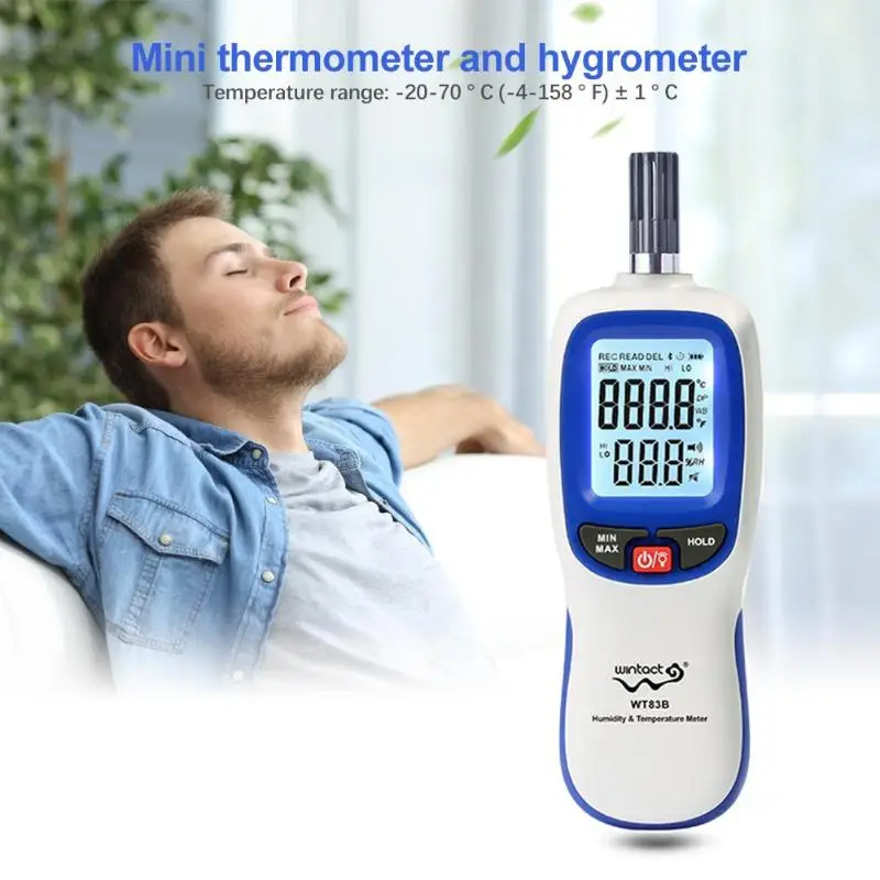Цифровой жидкокристаллический термометр для хранения данных с Bluetooth, удобный датчик температуры