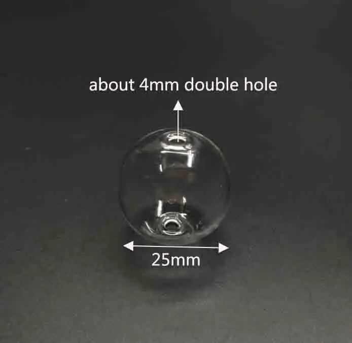 25mm double hole color ball glass globe pendant glass bottle vial pendant perfume oil necklace accessories handmad decor 10pcs