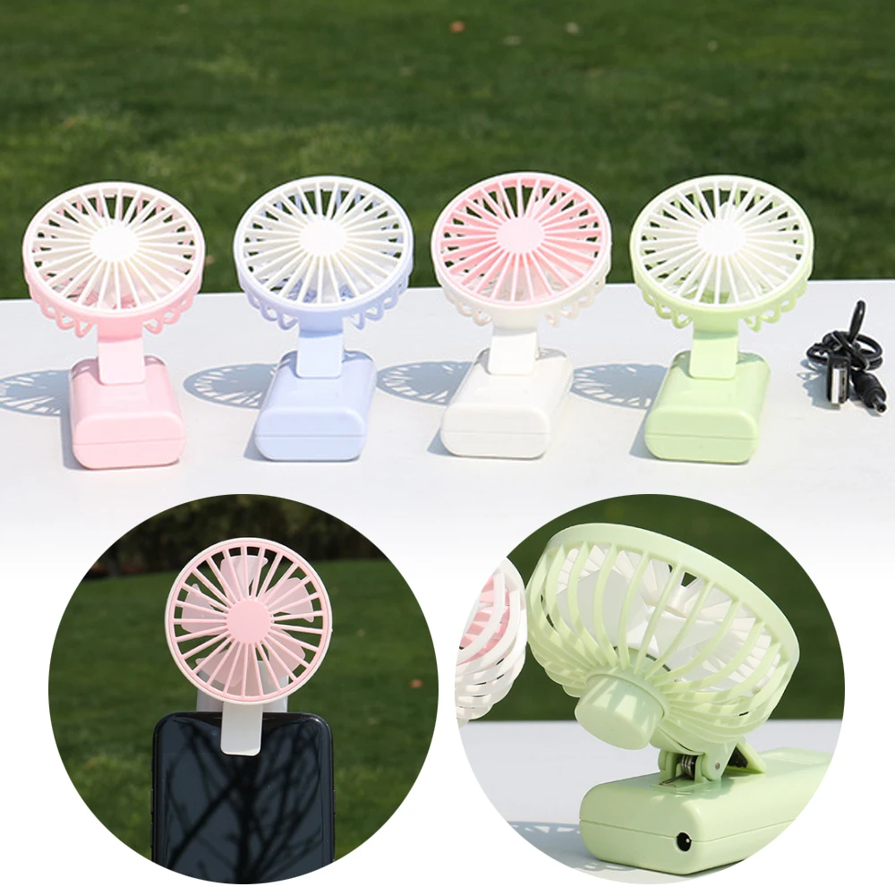 

1PCs Portable Mini Fan Handheld With Phone Clip USB Rechargeable With 500mAh Battery Personal Fan For Travel Office Home