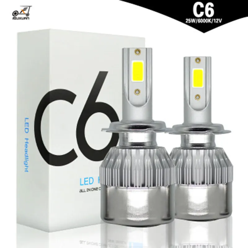 

FUXUAN 2Pcs H4 H7 Led H1 H11 H8 H3 HB4 HB3 H27 Led with Lumileds CSP Chips Canbus Car Headlight Bulbs 72W 12000LM Auto Lamp