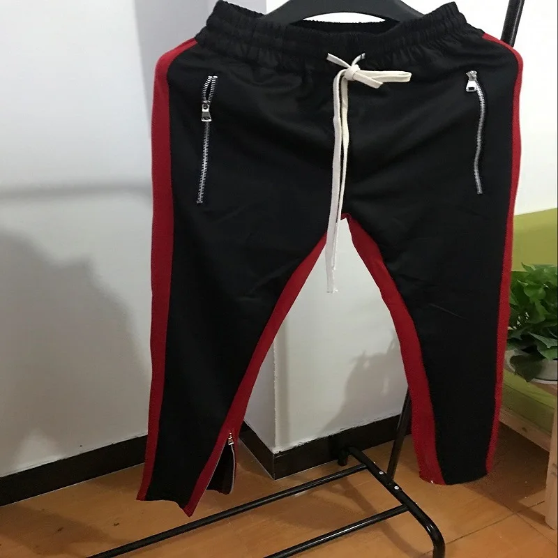 2017 جديد أزياء 3 ألوان مرونة الخصر رجل وإمرأة السراويل الترنك الكاحل البريدي مستدق sweatpants للرجال سستة جيب بنطلون