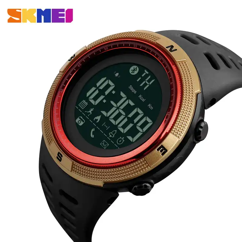 skmei fashion men's smart watch bluetooth digital sports wrist watch waterproof