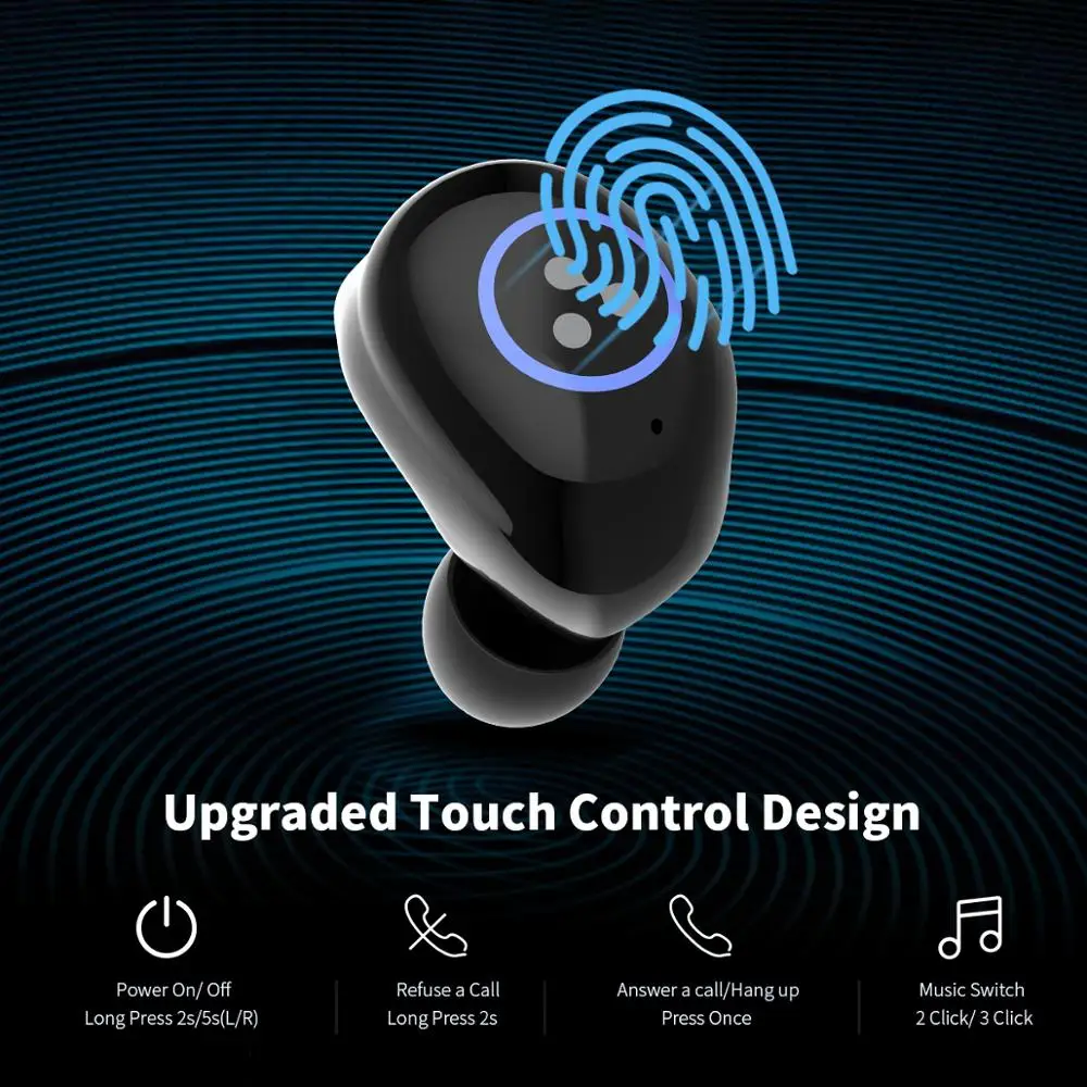 

SYLLABLE SD16 Mini Touch Earphones with Mic Wireless Bluetooth V5.0 Headset Music Earbud Noise Canceling SYLLABLE SD16 6 hours