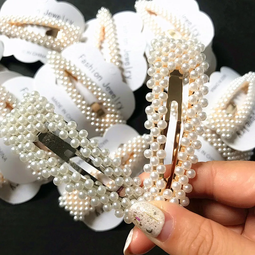 Fashion Pearl Hair Clip for Women Elegant Korean Design Snap Barrette Stick Gold/Silver Metal Alloy Hair Clip Water Drop Wedding Fashion Pearl Hair Clip for Women Elegant Korean Design Snap Barrette Stick Gold/Silver Metal Alloy Hair Clip Water Drop Wedding