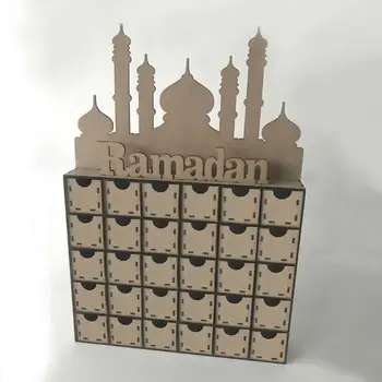 

Wooden MDF Eid Mubarak Ramadan Advent Calendar Muslim Islamic Decorations Ornament Gift DIY Decor