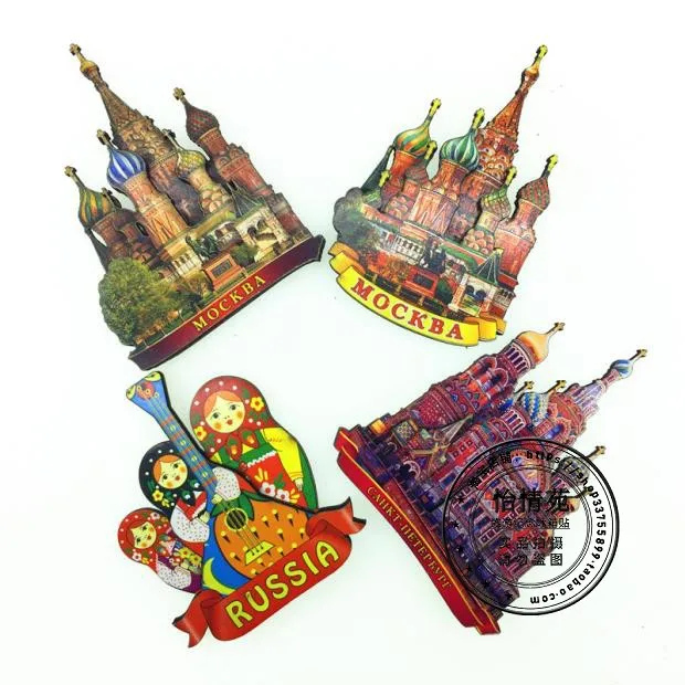 

Fashion Petersburg Russian Set Doll Wooden 3D Fridge Magnets Tourism Souvenirs Refrigerator Magnetic Stickers Home Decoration