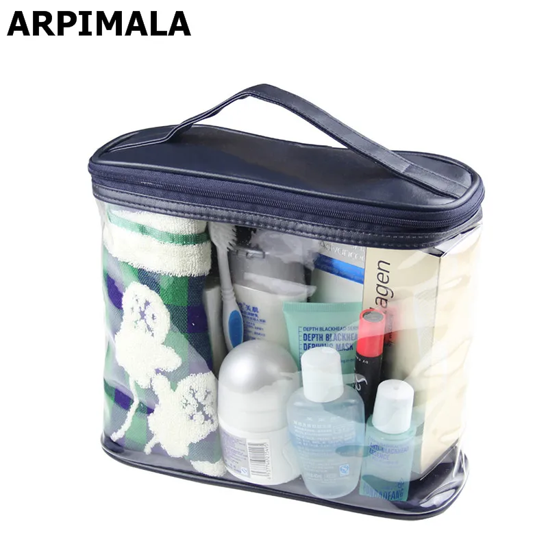 

ARPIMALA Transparent Cosmetic Bags PVC Makeup Bags Travel Organizer Necessary Beauty Case Toiletry Bag Bath Wash Make up Box