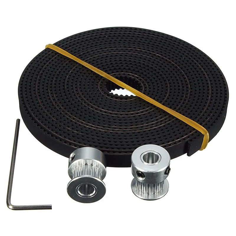 

2PCS 16 teeth GT2 Timing Pulley 16T Bore 5mm + 3Meters GT2 Timing Belt Belt Wide 6mm for 3D Printer For RepRap