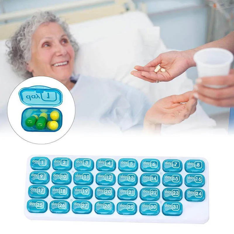 

31-Day Pill Storage Organizer Monthly Medication Dispenser Case for Travelling JS88