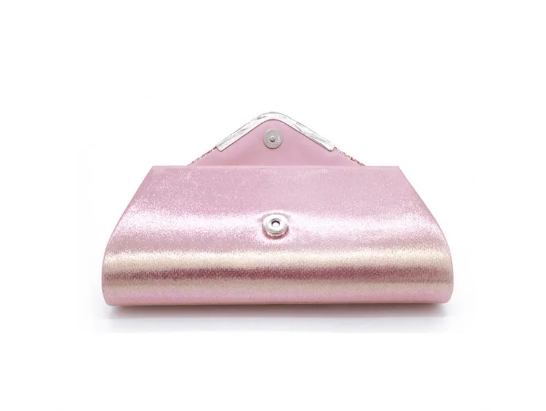 Luxy Moon Pink Leather Envelope Clutch Purse the Flap Detail View