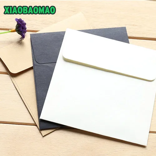 Buitenboordmotor Nieuwheid beton Kraftpapier Wit Zwart Kleur Papieren Envelop 10X10 Cm Vierkante Envelop  Maatwerk Kleur Envelop 50 Stks/partij - AliExpress