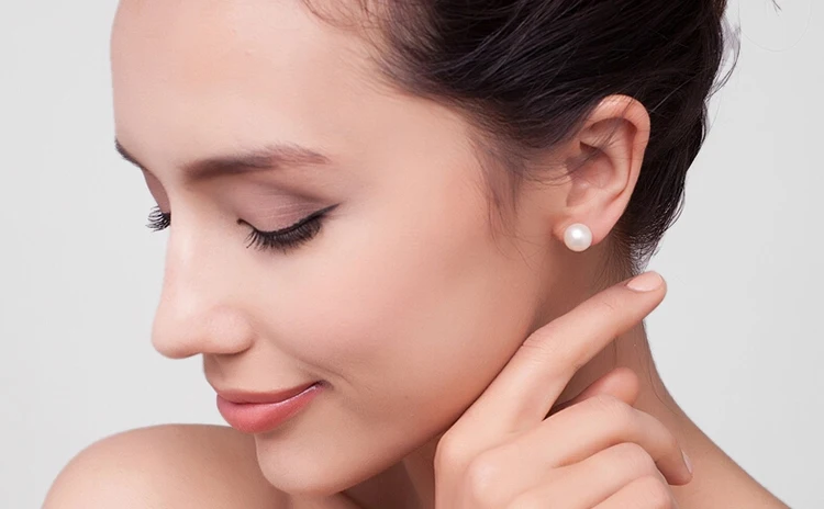 Simple Elegant 7 8mm Round Pearl Earrings Grade Aaaa Natural Simple Elegant 7 8mm Round Pearl Earrings Grade Aaaa Natural Freshwater For Women 925 Sterling Silver Jewelry In Stud From