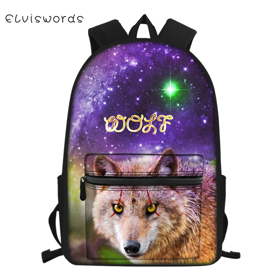 

ELVISWORDS Children's School Backpack Cool Animal Design Pattern Students School Book Bags for Boys and Girls Travel Backpacks