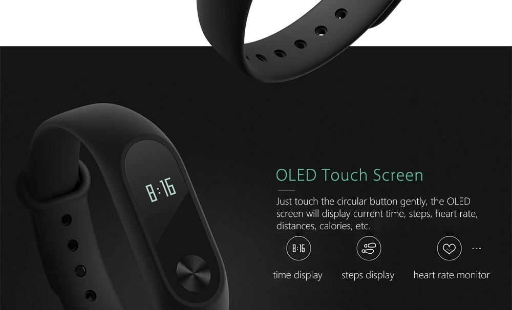 Original Xiaomi Mi Band 2 Smart Watch with Bluetooth 4.0