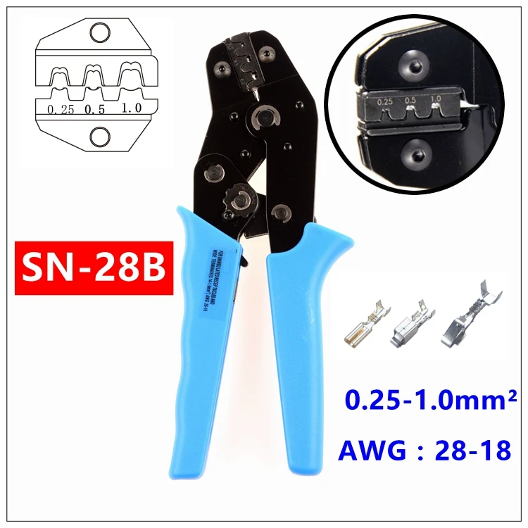 

MXITA SN-28B TAB 0.25-1.0mm2 terminal crimping pliers tool car connector crimping tool