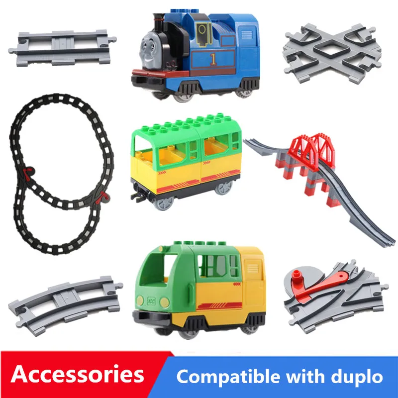 Big Size Diy Building Blocks Duplo Train Track Accessories Curved Bridge Parts Compatible with Legoingly Toys for Children Gifts Big Size Diy Building Blocks Duplo Train Track Accessories Curved Bridge Parts Compatible with Legoingly Toys for Children Gifts