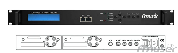 FUTV4443B 4 в 1 Mux-Scrambling QAM модулятор(опционально 4* ASI/Tuner in, 4* RF out) адаптация CATV системы