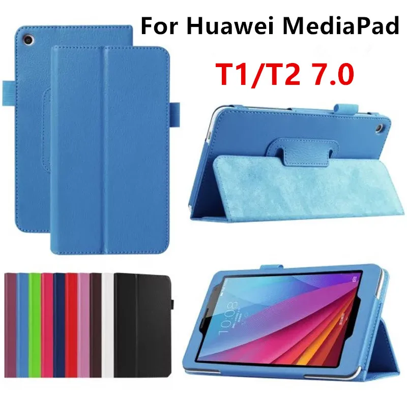 Чехол-книжка из искусственной кожи с Litchi рисунком для huawei MediaPad T1 7,0 T1-701U/W T2 7,0 BGO-DL09 BGO-L03 Магнитный чехол-книжка