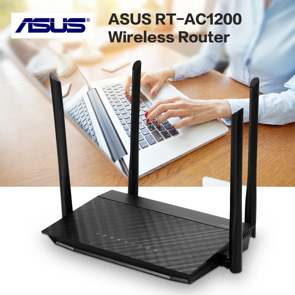 

ASUS RT-AC1200 1200Mbps Dual-band Wireless Router 2.4GHz / 5GHz Network WiFi Repeater 802.11ac/g/b/n 5dBi with 4 Antennas