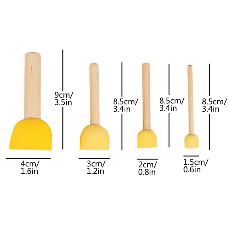 5 шт. круглый спонж щетка с деревянной ручкой Искусство граффити живопись инструмент игрушки детей
