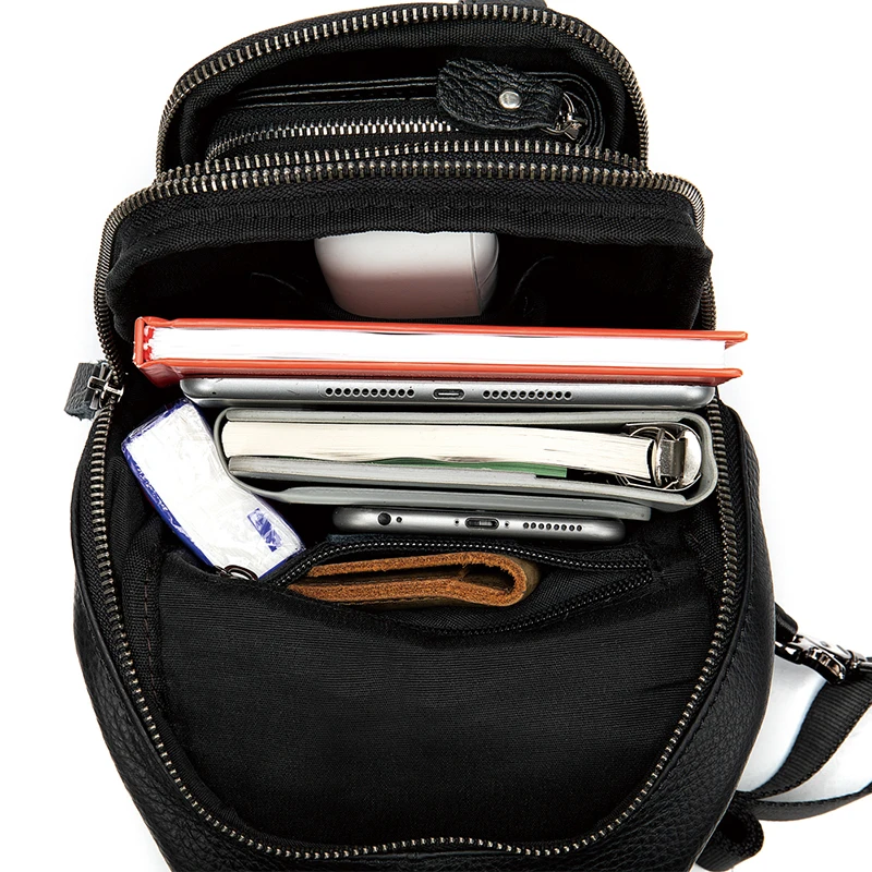 MVA Men's Bag Messenger Bag Men Shoulder Bag For Men Bag Men’s Genuine Leather Man Chest Bag Crossbody Bag Men Casual 707