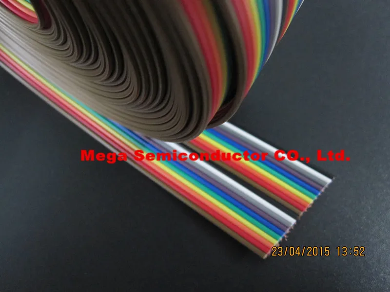 

10meters/lot ribbon cable 20 WAY Flat Color Rainbow Ribbon Cable wire Rainbow Cable 20P ribbon cable 1.27MM pitch