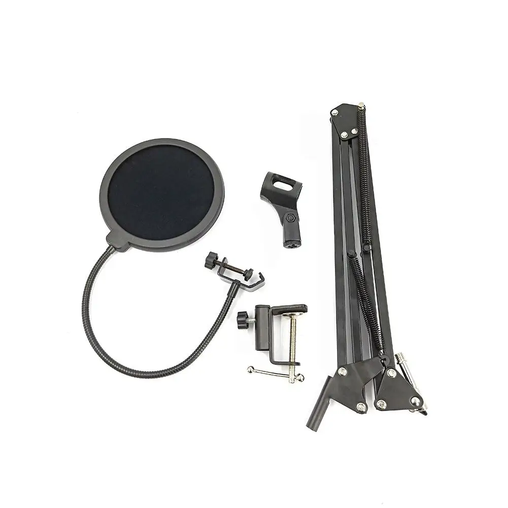 

NB35 Mic Suspension Boom Scissor Arm Rack with Mic Clip Holder Filter Windscreen Mask Shield with Stand Clip Kit