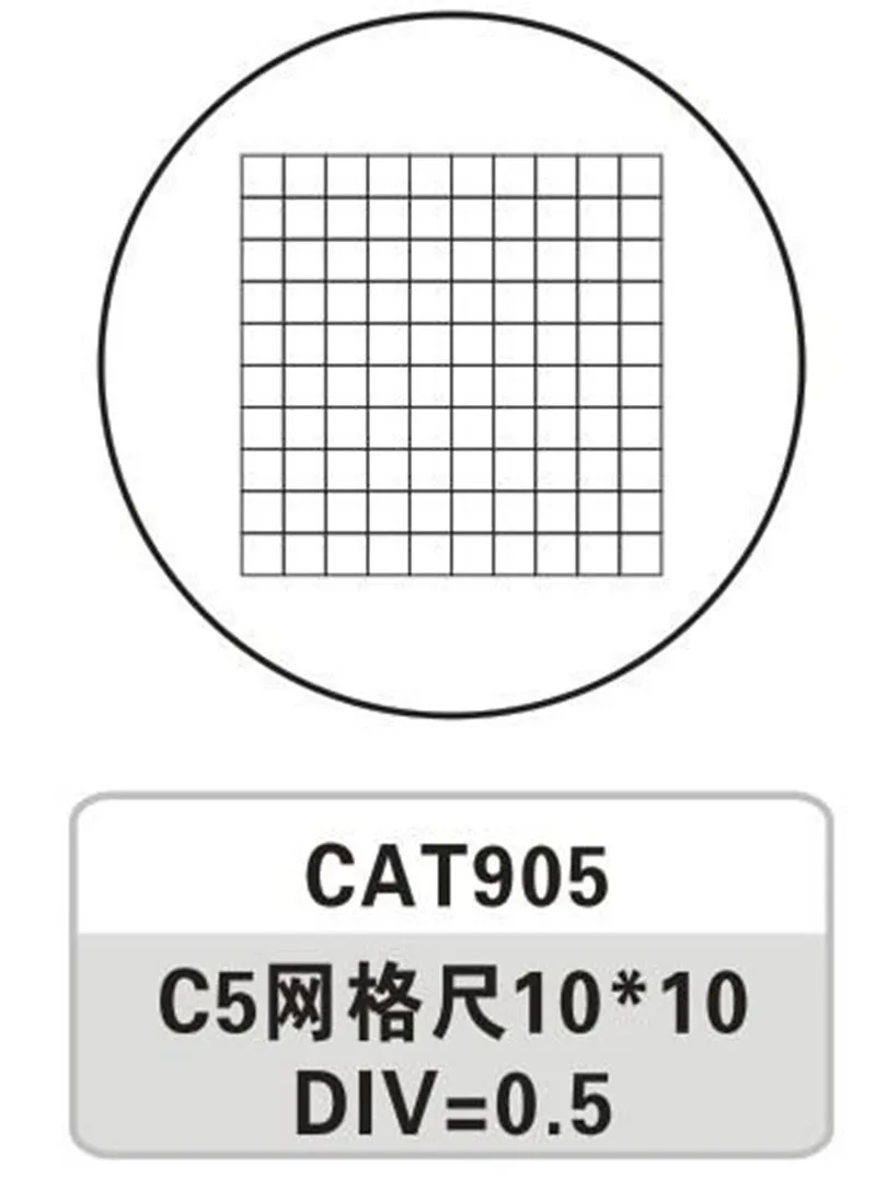 CAT905 линза для окуляра микроскопа калибровка микрометра правила скольжения 10X10 D = 19 сетка окулярный микрометр для биологического микроскопа